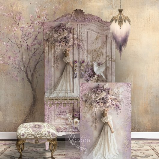 Lilac Blooms Elegantes Portrait Rustikale Romantik Seidenpapier