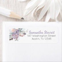 Lilac Blooms Floral Custom Stationery Address