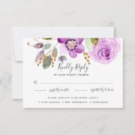 Lilac Blooms Meal Choice RSVP Card Karte