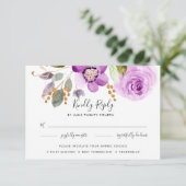 Lilac Blooms Meal Choice RSVP Card Karte (Stehend Vorderseite)