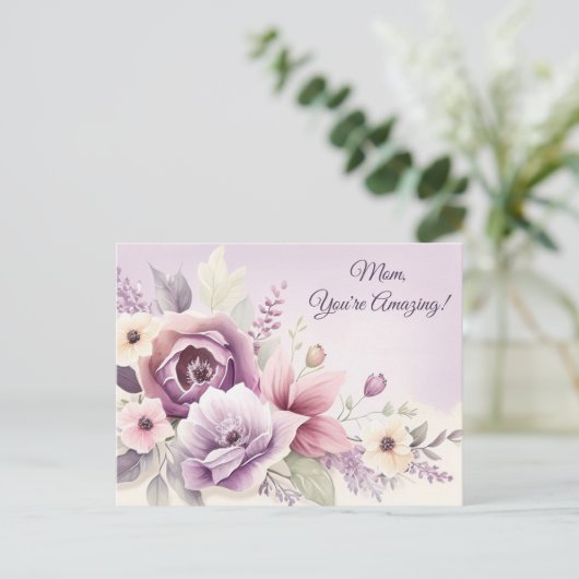 Lilac Blooms Muttertagskarte Postkarte (Stehend Vorderseite)