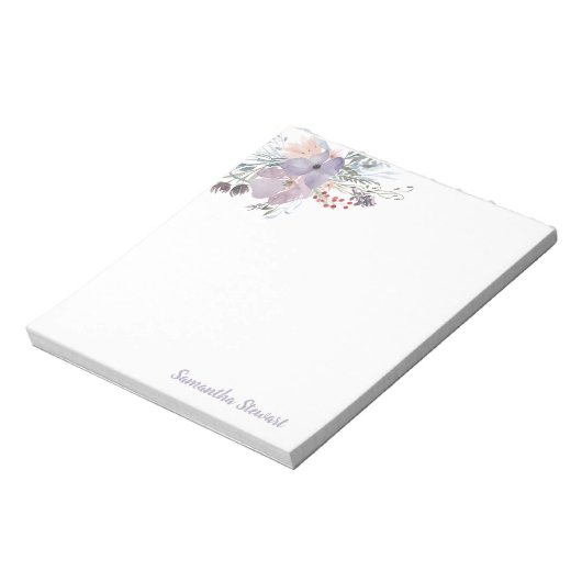 Lilac Blooms Personalisierte Blumengestation Notizblock (Rotiert)