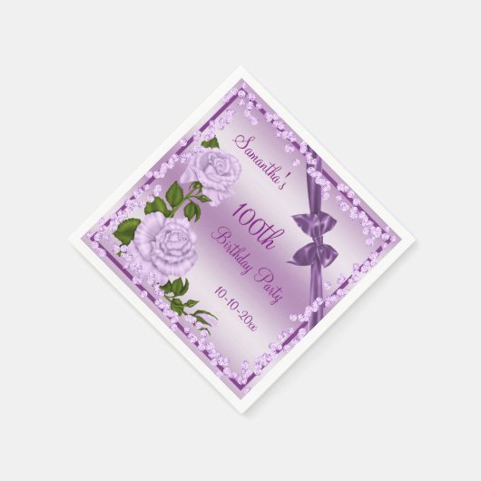 Lilac Blossom, Bows & Diamonds 100. Serviette (Ecke)