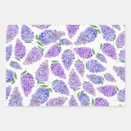 Lilac Blossoms Spring Brautparty Geschenkpapier Set (Vorderseite 2)