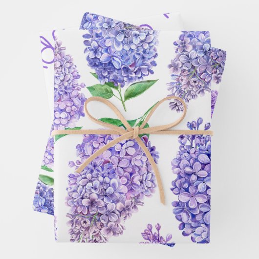 Lilac Blossoms Spring Brautparty Geschenkpapier Set (Beispiel)