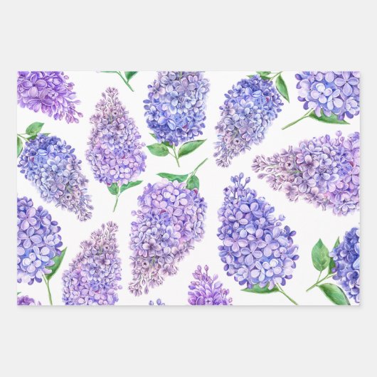Lilac Blossoms Spring Brautparty Geschenkpapier Set (Vorderseite)