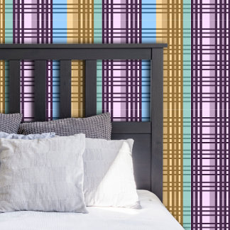 Lilac Blue Gold Green Checkered Elegandesign Muste Tapete