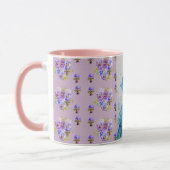 Lilac Blue Peacock Mauve Watercolor Tasse (Links)