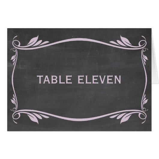 Lilac Blüh Chalkboard Tischnummer Card (Vorderseite (Horizontal))