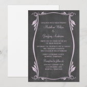 Lilac Blüh Chalkboard Wedding Einladung (Vorne/Hinten)
