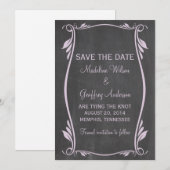 Lilac Blühe Chalkboard Save the Date einladen (Vorne/Hinten)