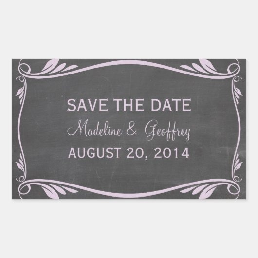 Lilac Blühe Chalkboard Save the Date Stickers (Vorderseite)