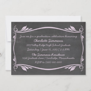 Lilac Blühte Chalkboard Abschluss Einladung