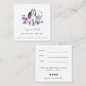 Lilac Blume & Alaskan Malamute Dog Ernennung Quadratische Visitenkarte (Vorne/Hinten)