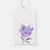 Lilac Blume Aquarell rustikale Violettverheiratung Geschenkanhänger (Rückseite)