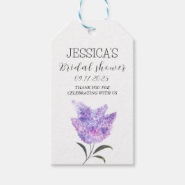 Lilac Blume Aquarell rustikales Brautparty Geschenkanhänger