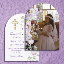 Lilac Blume Arch Erste Kommune Danke Karte