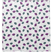 Lilac-Blume auf einem weißen BG-Duschvorhang Duschvorhang (Vorderseite)