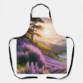 Lilac Blume Bloom on Hill bei Sonnenuntergang Glüh Schürze (Vorderseite)