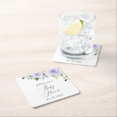 Lilac-Blume, Boho, Babydusche Rechteckiger Pappuntersetzer (Vor Ort)