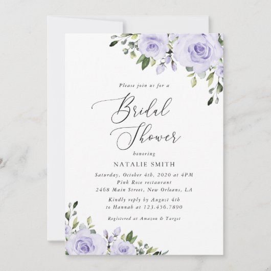 Lilac-Blume, Boho, Brautparty Einladung (Vorderseite)