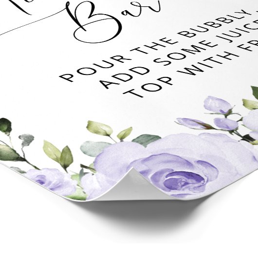 Lilac-Blume, Boho, Mimosa-Bar Poster (Ecke)