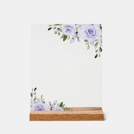 Lilac-Blume, Boho, Momosa-Bar Acrylschild (Vorderseite)