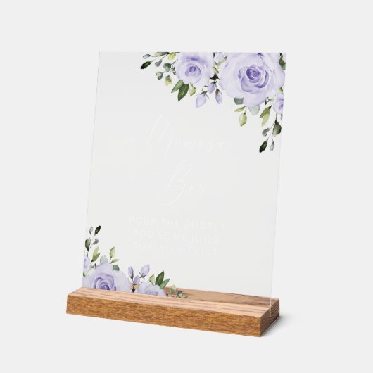 Lilac-Blume, Boho, Momosa-Bar Acrylschild (Winkel)