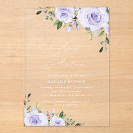 Lilac-Blume, Boho, Sweet 16 Acryleinladungen