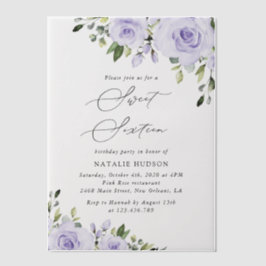 Lilac-Blume, Boho, Sweet 16 Pergament Einladungen