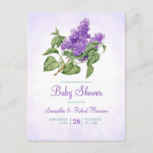 Lilac Blume Botanical Lila Green Baby Dusche