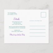 Lilac Blume Botanical Lila Green Baby Dusche Einladungspostkarte (Rückseite)