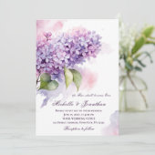Lilac Blume Christlich Bible Verse Wedding Einladung (Stehend Vorderseite)