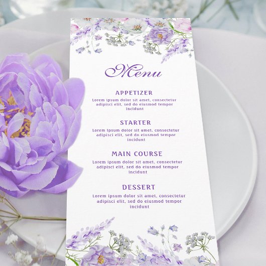 Lilac Blume Classic Menükarte