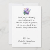 Lilac Blume Fotografie Bibel Verse Hochzeit Dankeskarte (Rückseite)