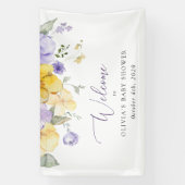 Lilac-Blume, gelbe Blumen, Babydusche - Empfang Banner (Vertikal)