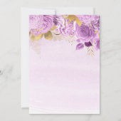 Lilac Blume Goldener Wald 60. Geburtstag Einladung (Rückseite)