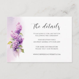 Lilac Blume Greenery Watercolor Wedding Begleitkarte