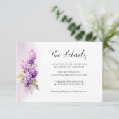 Lilac Blume Greenery Watercolor Wedding Begleitkarte (Stehend Vorderseite)