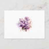 Lilac Blume Greenery Watercolor Wedding Begleitkarte (Rückseite)