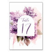Lilac Blume Hochzeit im Wasser Tischnummer (Rückseite)