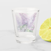 Lilac Blume Hochzeit von Wasserfarben Schnapsglas (Rückseite)