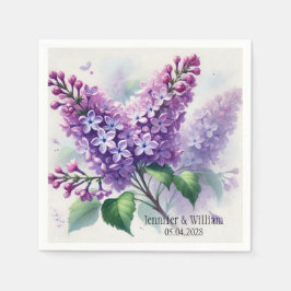 Lilac Blume Hochzeit von Wasserfarben Serviette