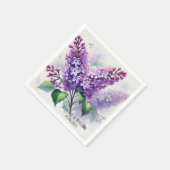 Lilac Blume Hochzeit von Wasserfarben Serviette (Ecke)