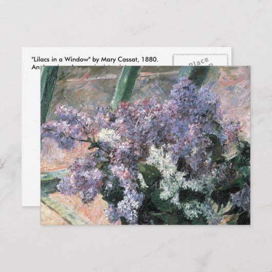 Lilac-Blume in einem Fenster Fine Art Postcard Postkarte (Vorne/Hinten)