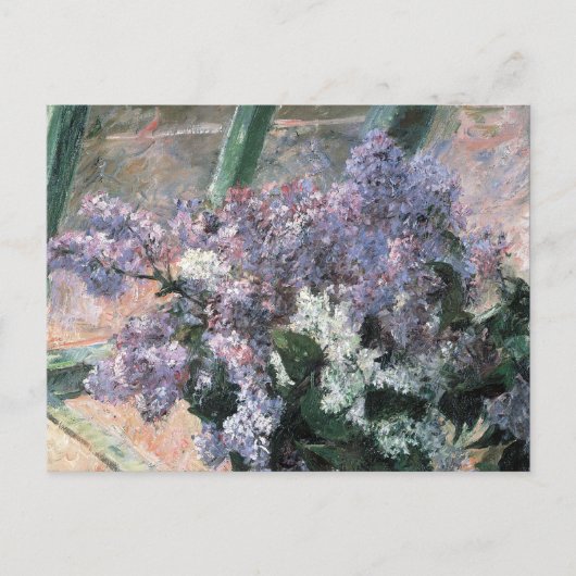 Lilac-Blume in einem Fenster Fine Art Postcard Postkarte (Vorderseite)