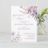 Lilac Blume | Lässiger Empfang Einladung (Stehend Vorderseite)