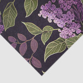 Lilac-Blume Lila Schwarzes Blumenmuster Dekoupage Seidenpapier (Detail)