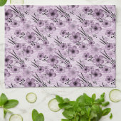 Lilac-Blume-Muster auf Tigerhintergrund Geschirrtuch (Gefaltet)