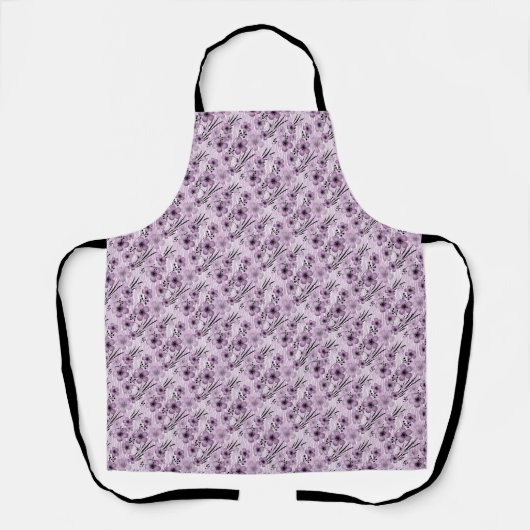 Lilac-Blume-Muster auf Tigerhintergrund Schürze (Vorderseite)